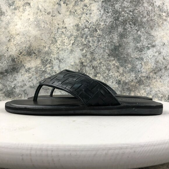 Donald Pliner Men\'s Size 8M Pascal Black Leather Woven Slip On Sandals $198 main image 11